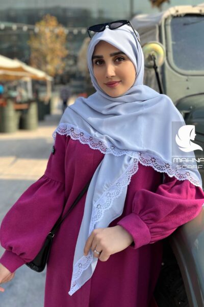 روسری توردار کرپ حریر