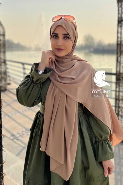 شال کرپ حریر نسکافه ای