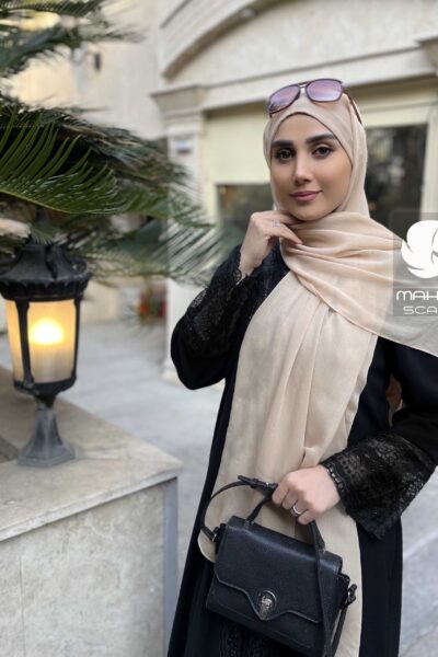 شال کلاهدار کریشه حریر کرم