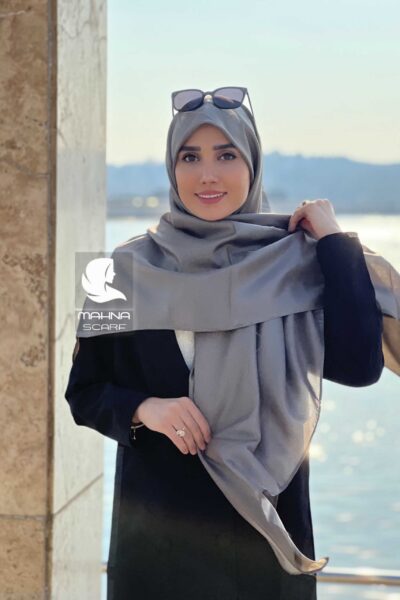 روسری شیمر طوسی