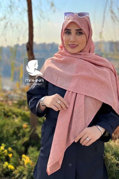 روسری وال نخی صورتی
