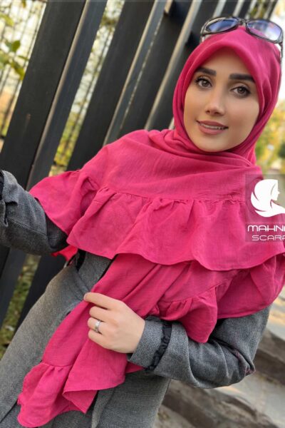 روسری چیندار سرخابی