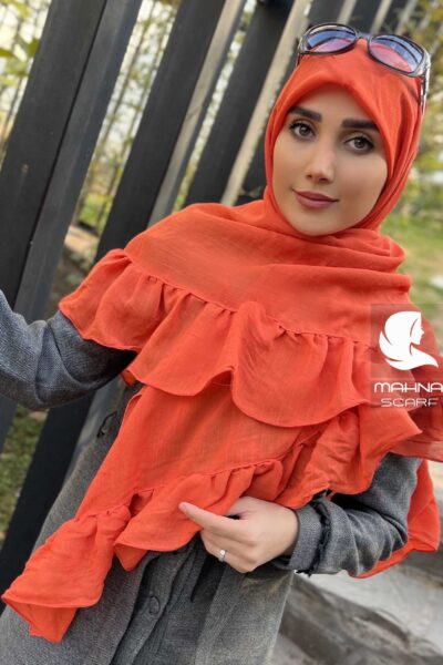 روسری چیندار نارنجی