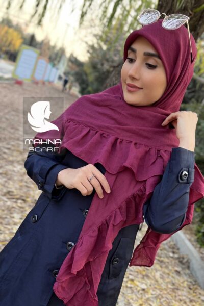 روسری چیندار ارغوانی