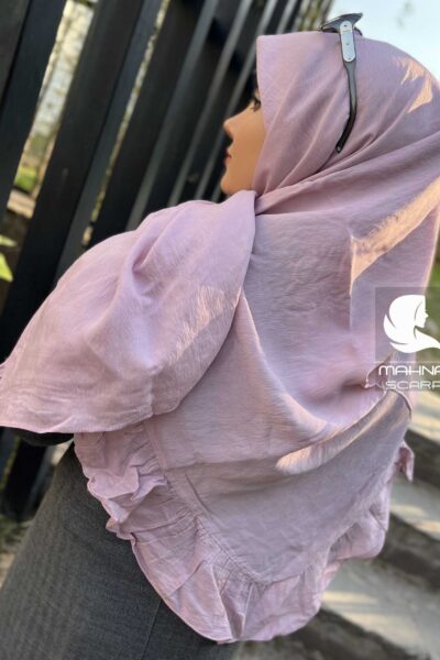 روسری چیندار صورتی روشن