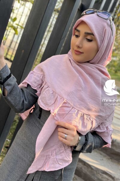 روسری چیندار صورتی روشن