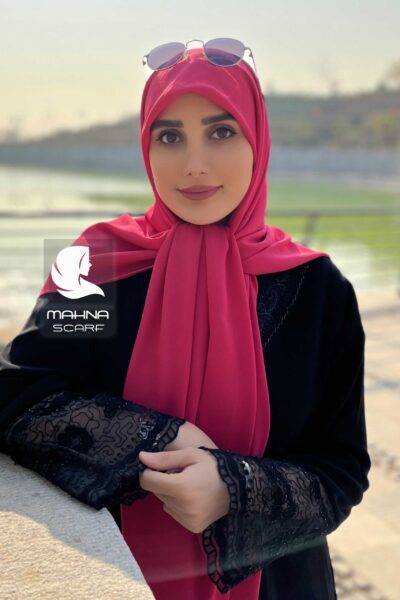روسری کرپ حریر سرخابی