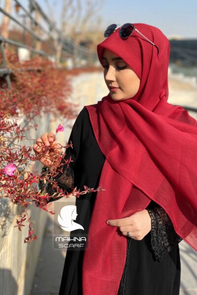 روسری کریشه حریر قرمز