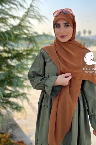 روسری کریشه حریر دارچینی