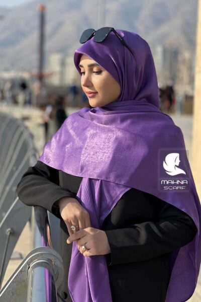 روسری ساتن ابریشم بنفش - کوپرا