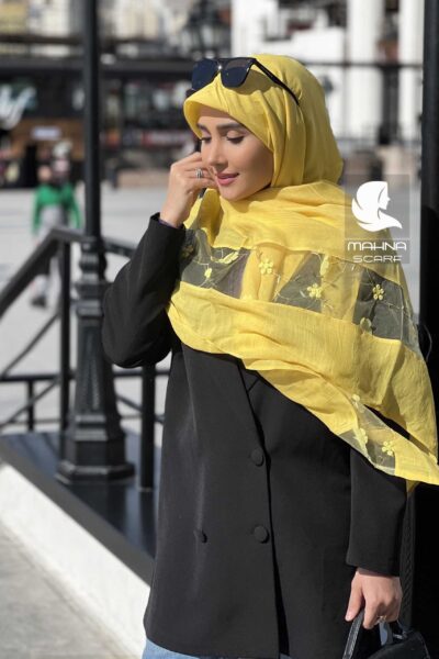 روسری بهارناز زرد