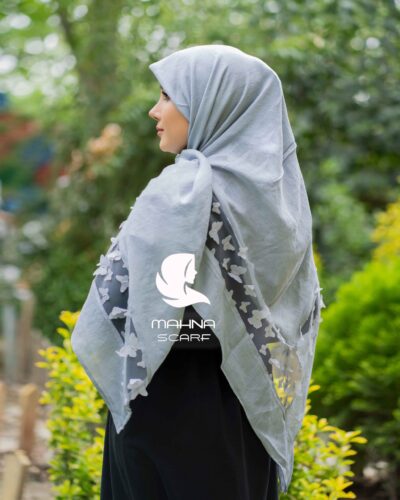 روسری بهارناز پروانه ای طوسی