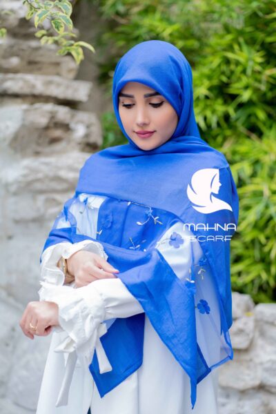 روسری بهارناز آبی کاربنی