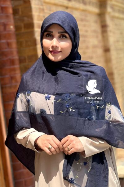 روسری بهارناز سورمه ای