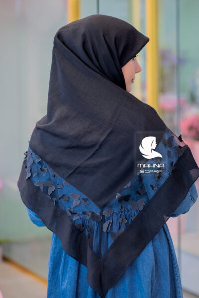 روسری بهارناز مشکی پروانه ای