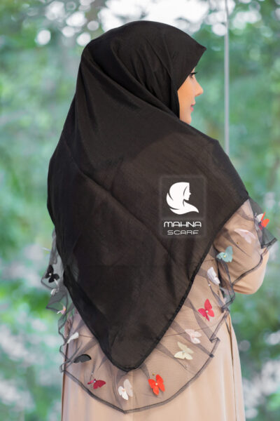 روسری توردار پروانه رنگی