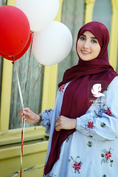 روسری تسلا زرشکی