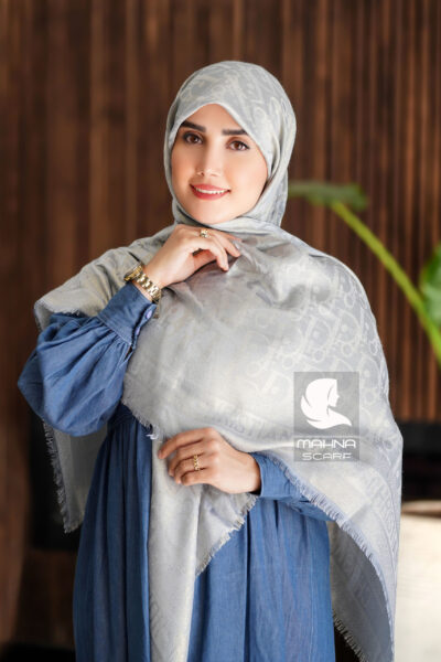 روسری نخ ابریشم لمه دار دیور