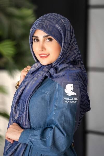 روسری نخ ابریشم لمه دار فندی