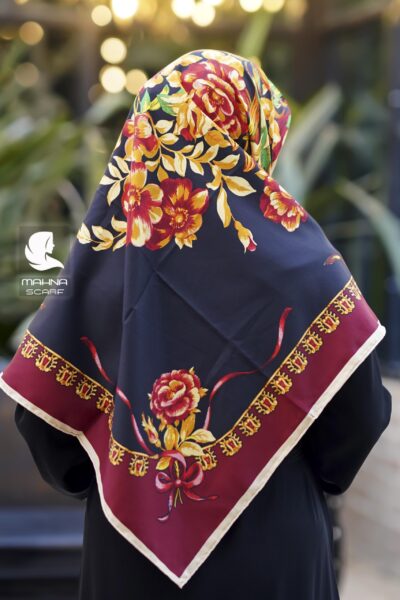 روسری ابریشم توییل وارداتی طرح گل