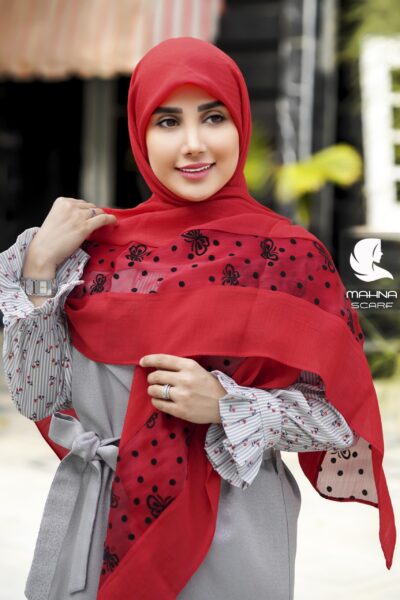 روسری بهارناز قرمز پروانه ای