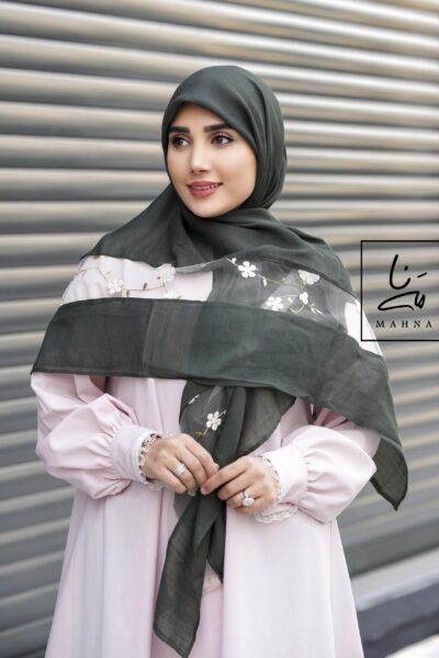 روسری بهارناز سبز زیتونی