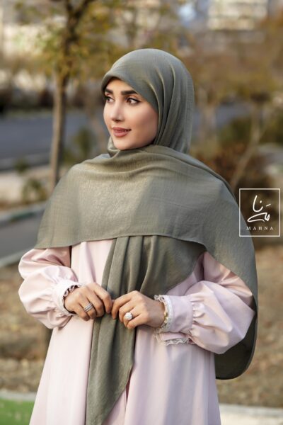 روسری ساتن ابریشم سبز سدری