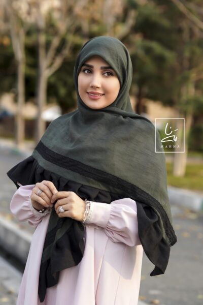 روسری چیندار دو رنگ مدل کمند