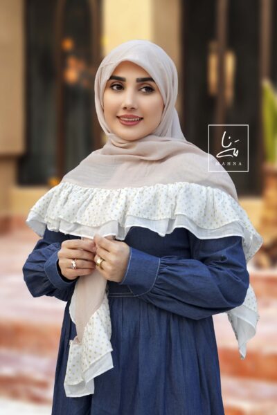 روسری کرم دوچین اکلیلی