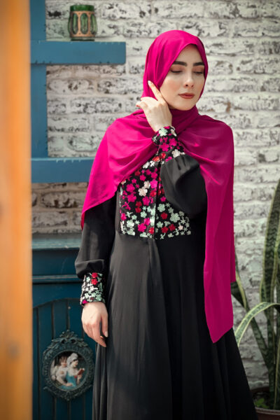 شال کرپ حریر سرخابی