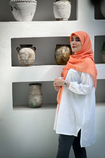 روسری وال نخی پرتقالی