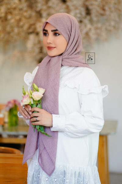 روسری وال نخی صورتی چرک