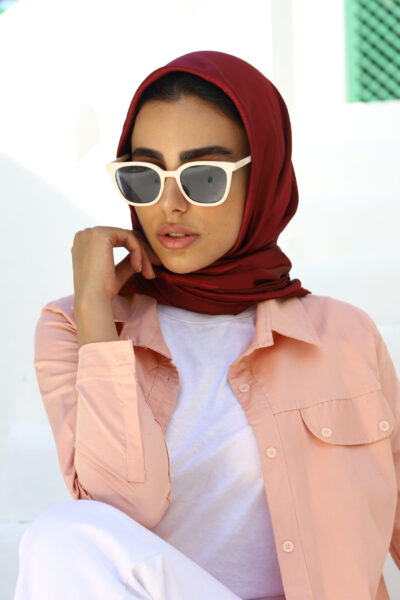 روسری ساتن آی سا زرشکی