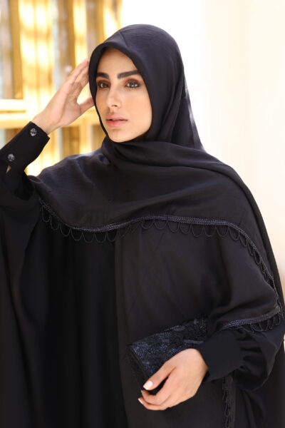 روسری مشکی آویز منجوقی رها