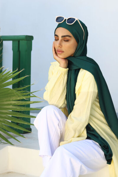 شال کلاهدار سبز یشمی تسلا