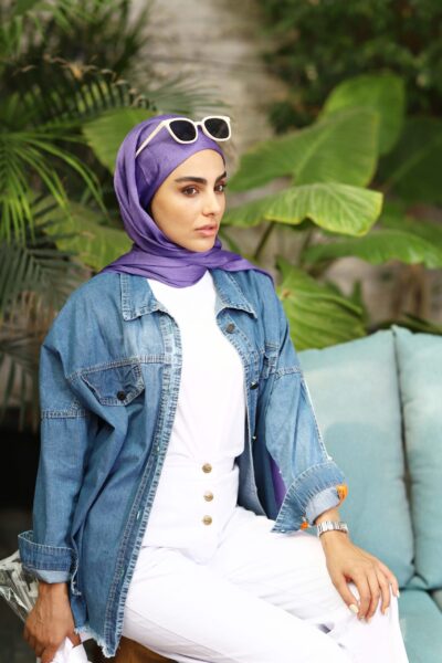 شال کلاهدار بنفش تسلا