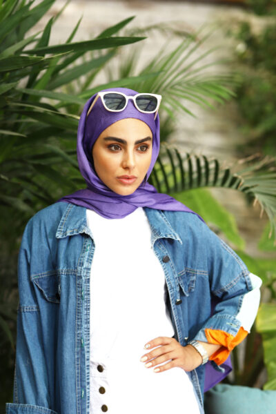 شال کلاهدار بنفش تسلا