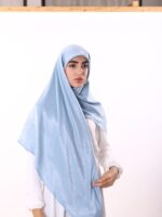 روسری ساتن ابریشم آبی آسمانی - کوپرا