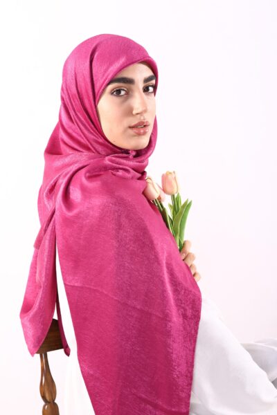 روسری ساتن ابریشم سرخابی - کوپرا