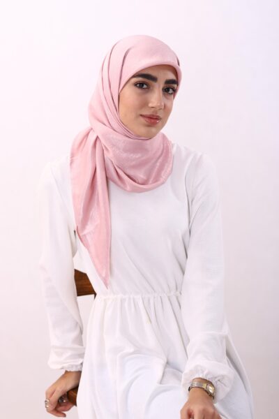 روسری ساتن ابریشم صورتی - کوپرا