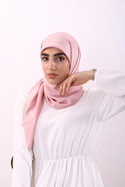 روسری ساتن ابریشم صورتی - کوپرا