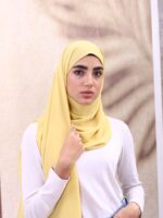 شال کرپ حریر لیمویی