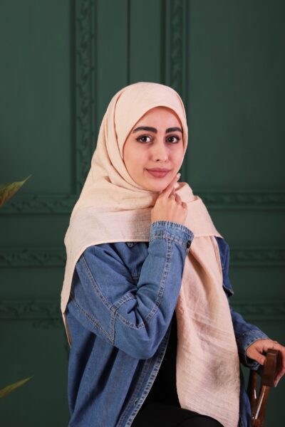 روسری وال نخی کرم روشن