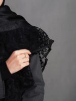روسری مشکی تور چیندار فلوک گلسا