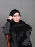 روسری مشکی تور چیندار فلوک گلسا