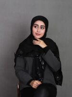 روسری مشکی تور مخملکوب پولکدوزی طوبی