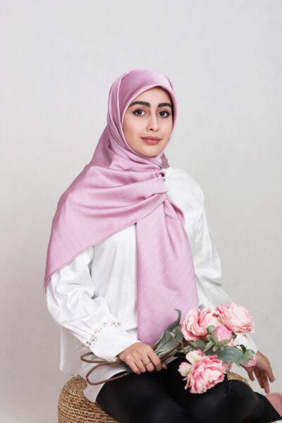 روسری ساتن خطدار یاسی