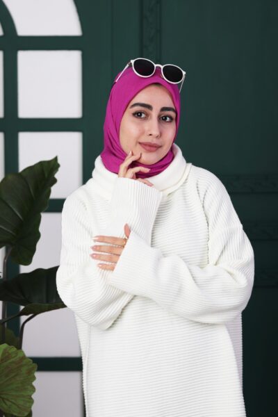 روسری وال نخی سرخابی