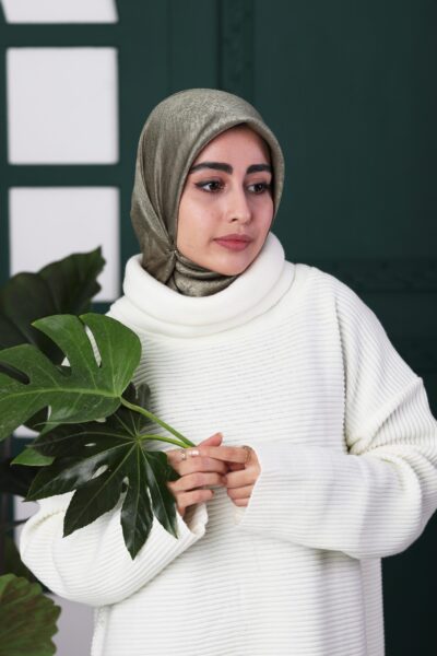 روسری ساتن ابریشم سبز سدری