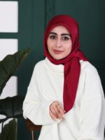 روسری ساتن ابریشم زرشکی